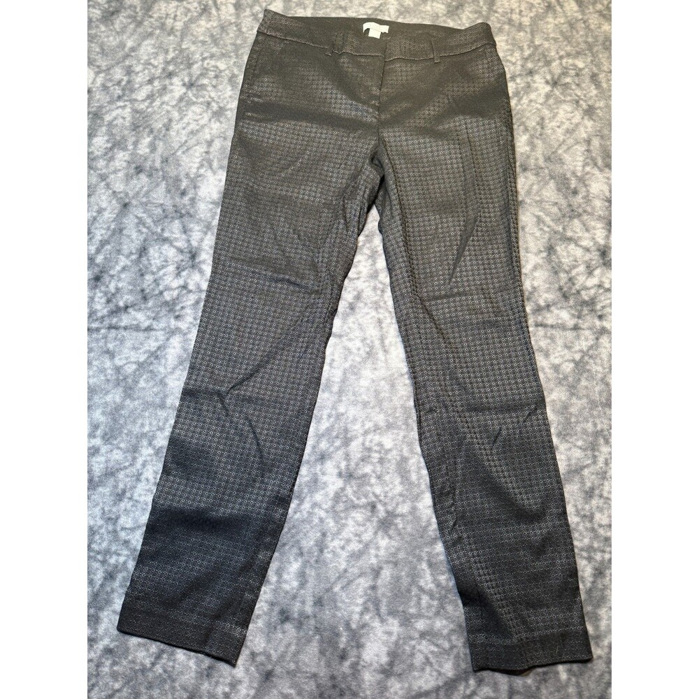 KENDAR dress pants geometric black silver dress patterned pants US sz 8 straight